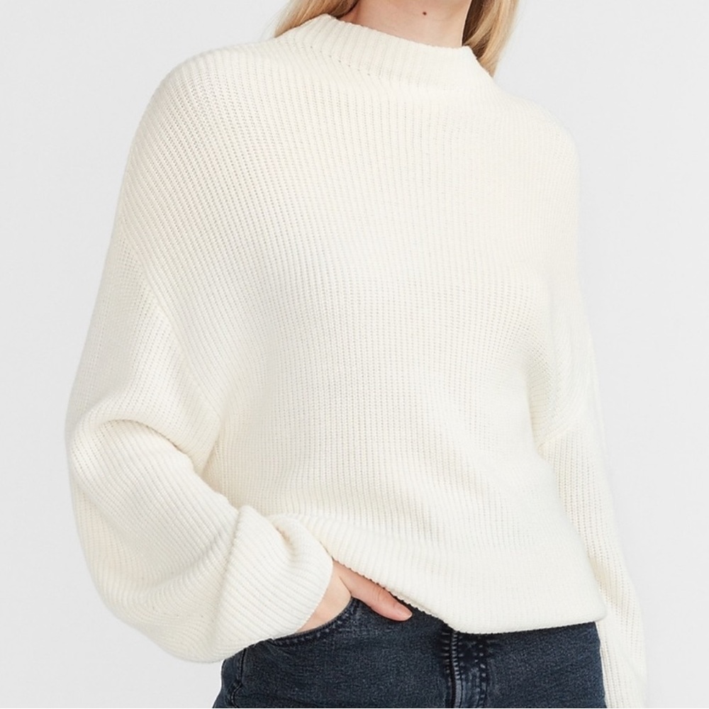 Express ribbed mock neck sweater